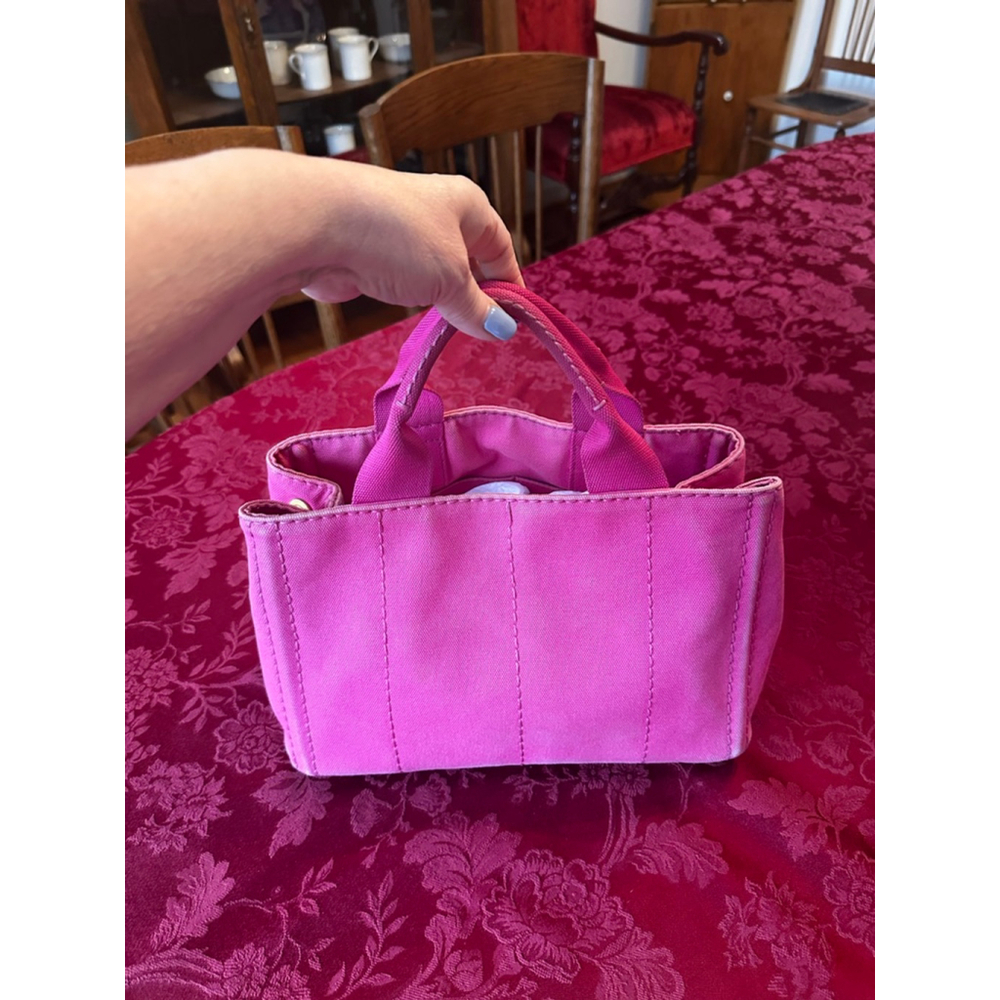Prada Pink Canvas Canapa Small Tote Bag - Picture 3 of 15